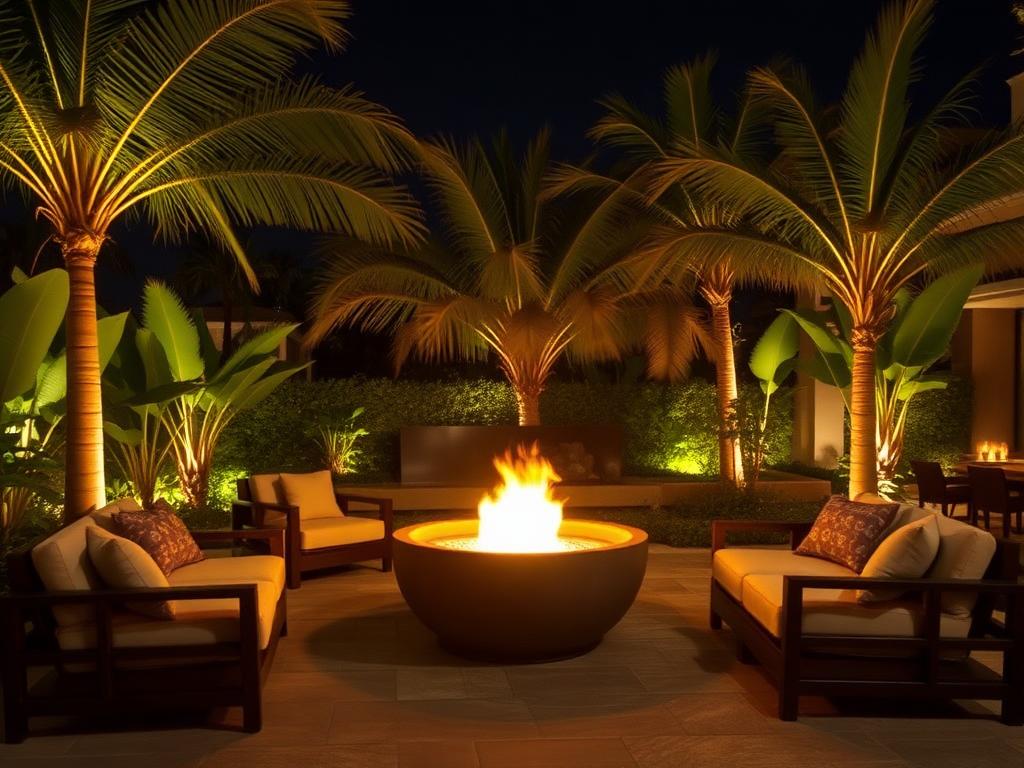 Outdoor fire pit lounge